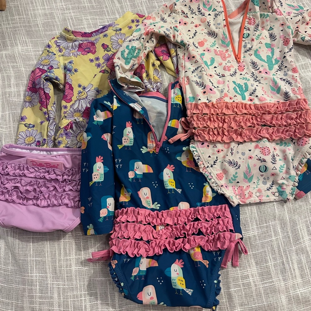 Three 18-24 month Ruffle Butts bathing suits